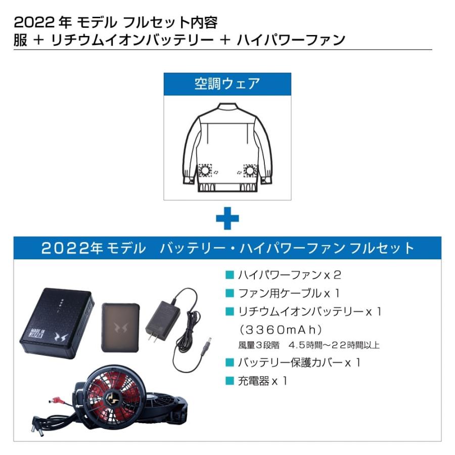 空調風神服 ベスト 撥水 (12Vフルセット ななめファン) サンエス