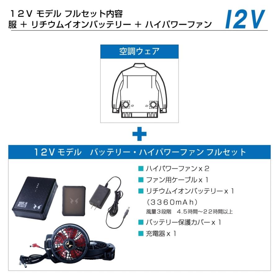 空調風神服 ベスト サイドファン (12Vフルセット フラットファン
