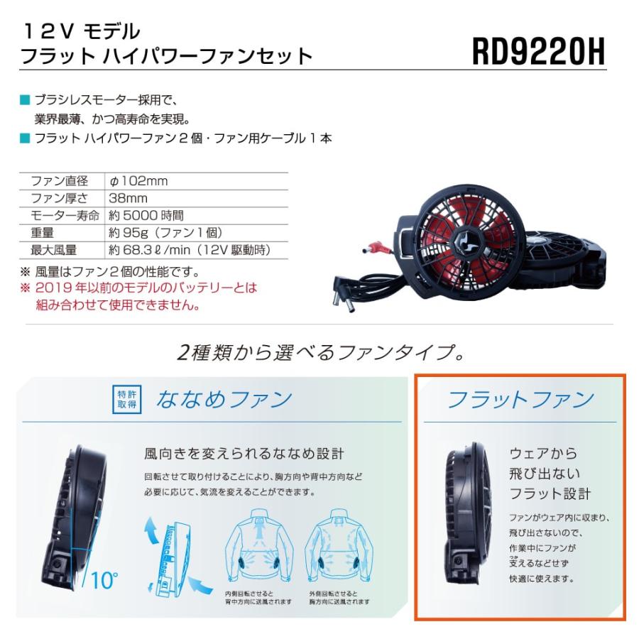 空調風神服 ベスト サイドファン (12Vフルセット フラットファン