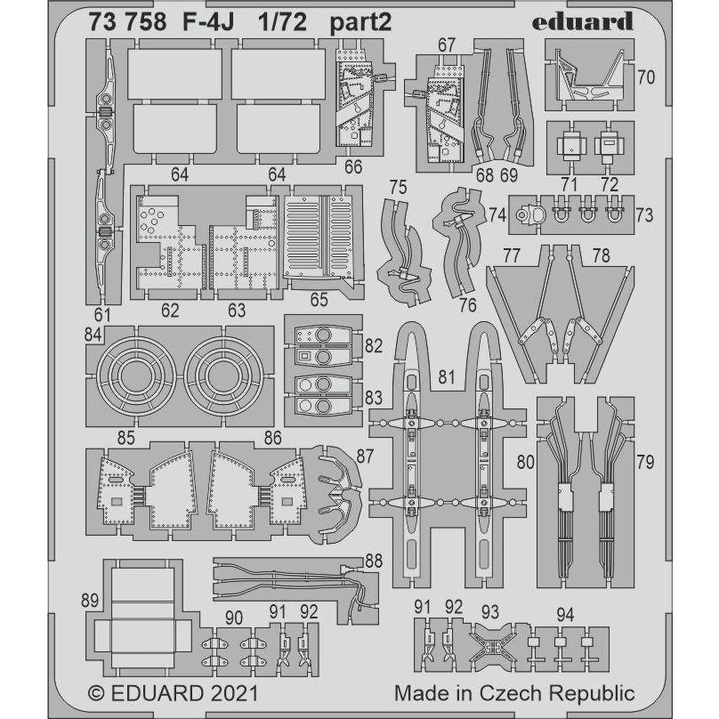 エデュアルド(73758) 1/72 F-4Jファントム用エッチングパーツ(ファインモールド用)｜works-hikoukigumo｜02