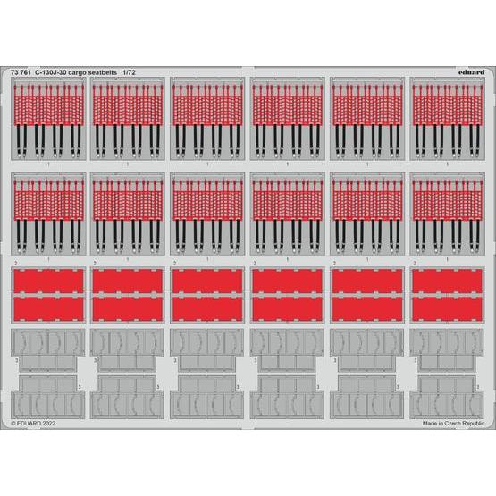 エデュアルド(73761) 1/72 C-130J-30 Hercules 貨物庫内シートベルト用エッチングパーツ(ズベズタ用)｜works-hikoukigumo｜02