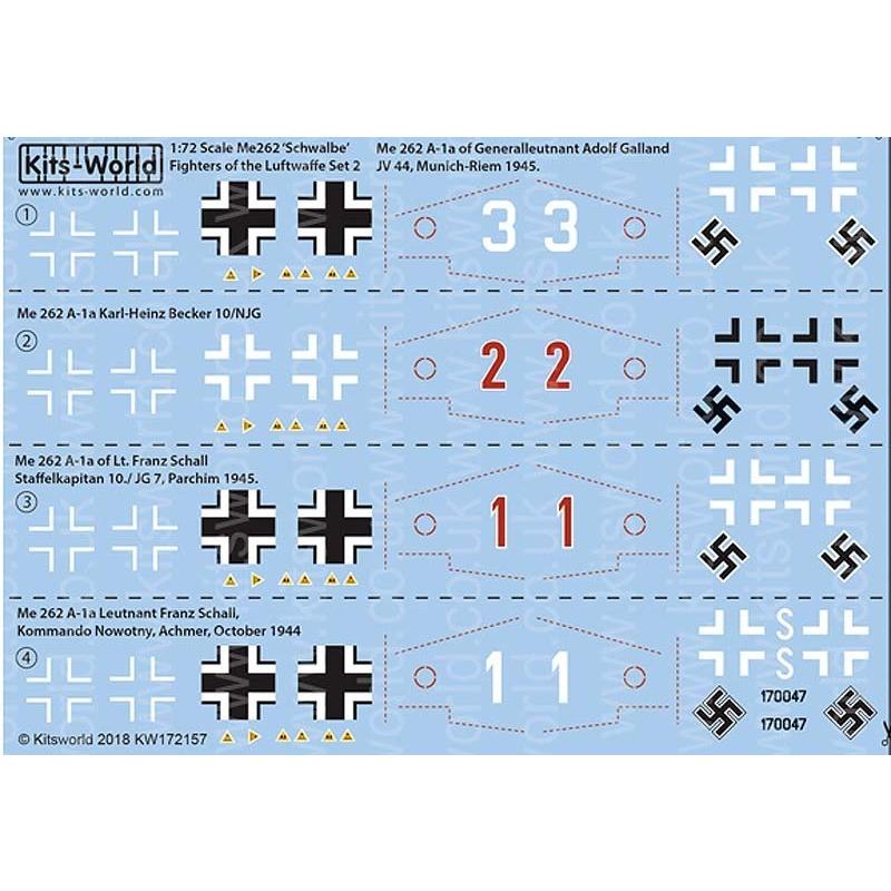 Kits-World Kits-World(172157)1/72 Me-262A-1a of Generalleutnant