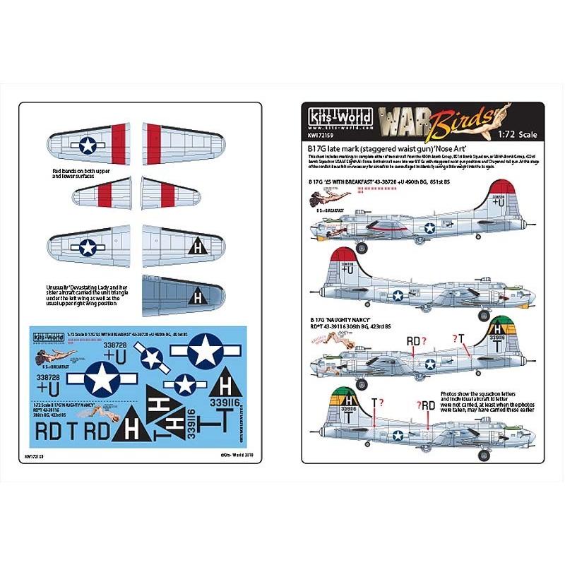 Kits-World 172159 1 72 B-17G Flying Fortress SALE 50%OFF! WITH BREAKFAST’他用デカール ‘£5