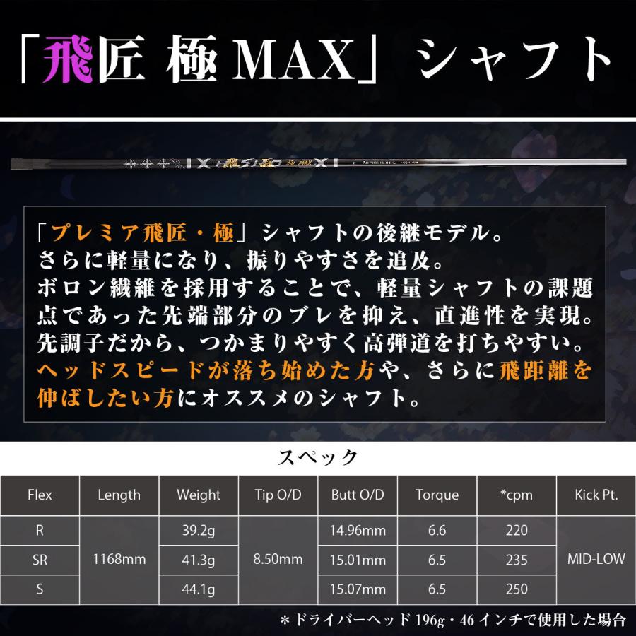 ゴルフ クラブ ドライバー 超高反発 ワークスゴルフ マキシマックス ブラックプレミア MAX1.7 カスタムシャフト仕様 短尺/標準/長尺｜worksgolf｜09