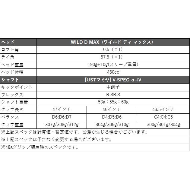 ワークスゴルフ 爆買 WORKSGOLF(ワークスゴルフ) SLE適合 WILD D MAX 