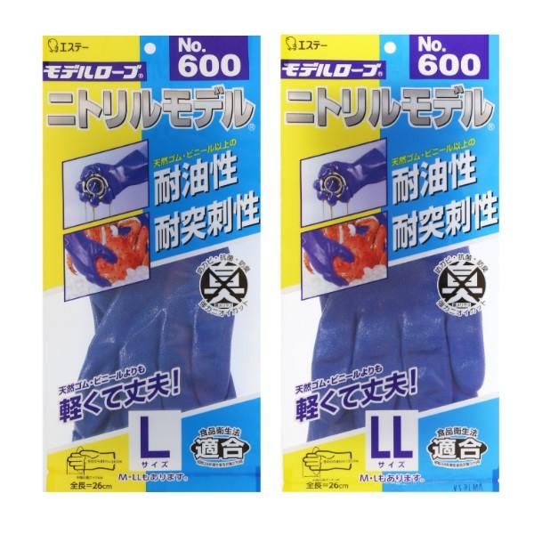 エステー No.600 ニトリル手袋 モデルローブ ニトリルモデル L/LL 1双