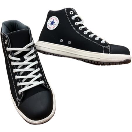 最終値下げ　CONVERSE 安全靴 ブラック US 8 26.5㎝ 安全靴 CONVERSE コンバース 安全スニーカー PS-HI : 作業服・鳶