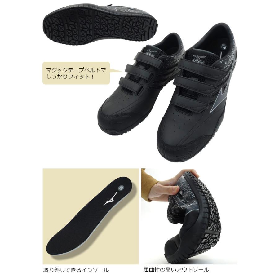 F1GA1901 安全靴 25cm 新品 未使用 美品 MIZUNO ミズノ 安全靴 スニーカー 高所/ドライバー向け ミズノ マジックテープ