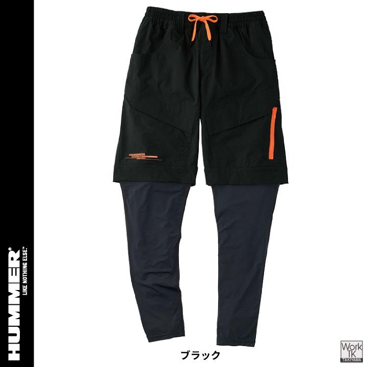 HUMMER 冷感 レギンス付きハーフパンツ 涼しい 軽量 ストレッチ 作業ズボン レイヤード レギンス 春夏 作業着 メンズ レディース 大きいサイズ at-15671 爆買 | アタックベース | 08