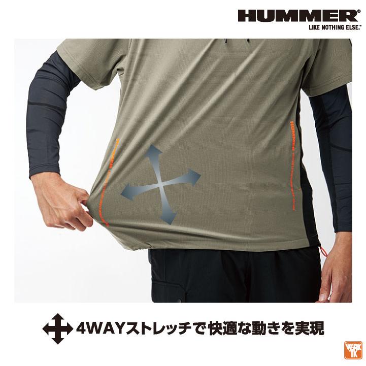 HUMMER パーカー 半袖 ドライ 吸汗速乾 軽量 涼しい プルオーバー オーバーシルエット 春夏 作業服 作業着 メンズ レディース ハマー アタックベース at-38559 |  | 02