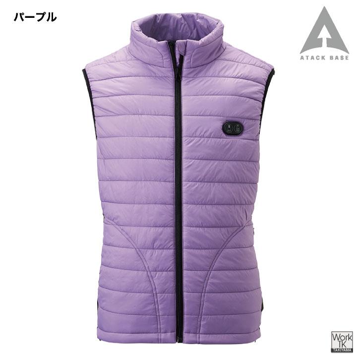 アタックベース 電熱ベスト バッテリー付 ヒーターベスト ヒートベスト 電熱ウェア 中綿 洗える 秋冬 防寒対策 作業服 作業着 メンズ レディース at-40000 | アタックベース | 10