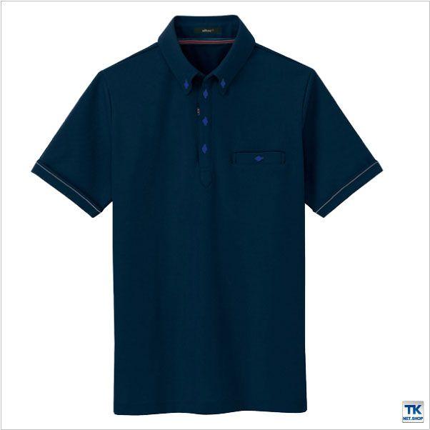 半袖ボタンダウンポロシャツ 部屋干しアクティブポロ 時乾短縮シリーズ アイトス 半袖ポロシャツ az-7667 | アイトス | 01