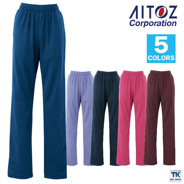 ニットスクラブパンツ ポリエステル ストレッチ 吸汗 速乾 ポエット ウエストゴム ディンブルメッシュ アイトス AITOZ 快適素材 スクラブパンツ az-861412 | アイトス | 01