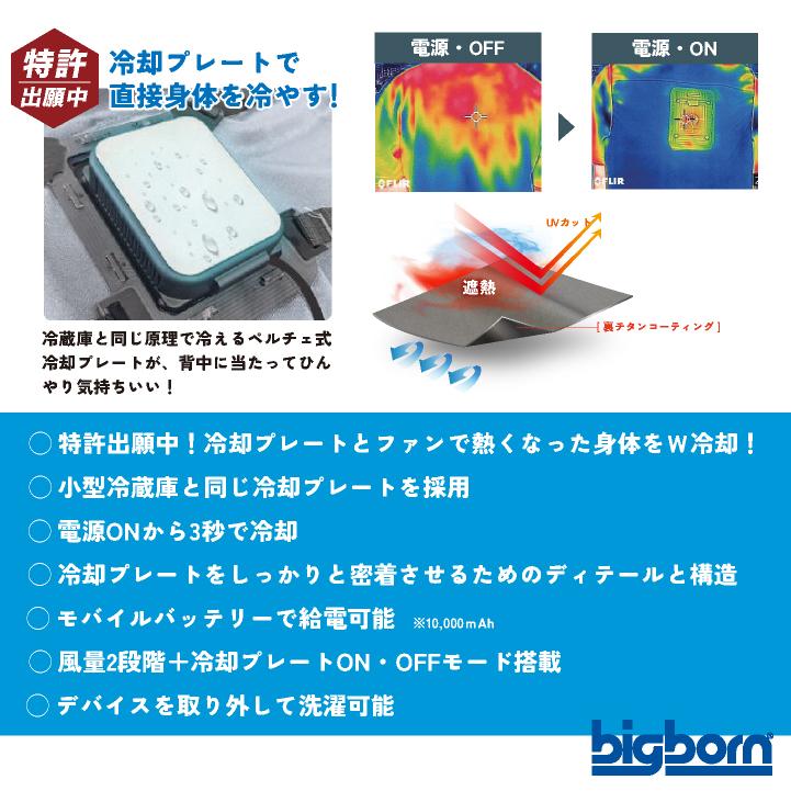 ビッグボーン 冷蔵服 フルセット 春夏 空風作業服 ペルチェ メンズ レディース 仕事服 作業着 おしゃれ bb-th603set | bigborn | 04
