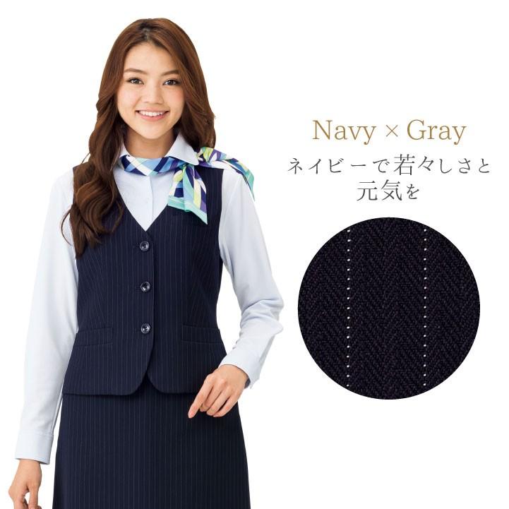 ベスト レディース ストライプ ボンマックス オフィスウェア フォーマルウェア 制服 事務服 スーツ BONMAX bm-av1250 | ボンマックス（ユニフォーム） | 04