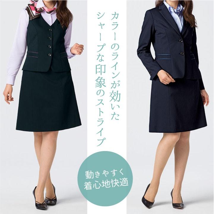 Aラインスカート レディース ストライプ ボンマックス 事務服 ひざ丈 制服 ユニフォーム フォーマル おしゃれ オフィス スカート BONMAX bm-ls2198 | ボンマックス（ユニフォーム） | 03