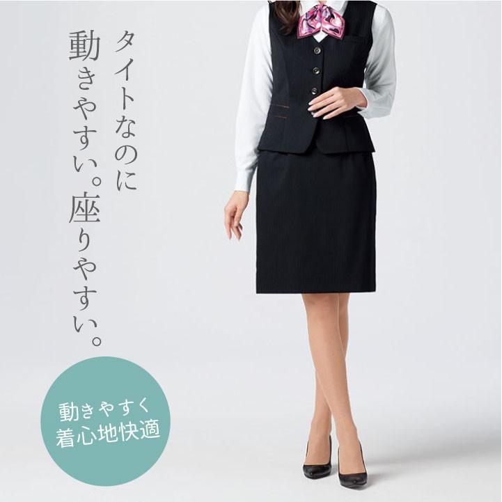 タイトスカート レディース ストライプ ボンマックス 事務服 ひざ丈 制服 ユニフォーム フォーマル おしゃれ オフィス スカート BONMAX bm-ls2199 | ボンマックス（ユニフォーム） | 03