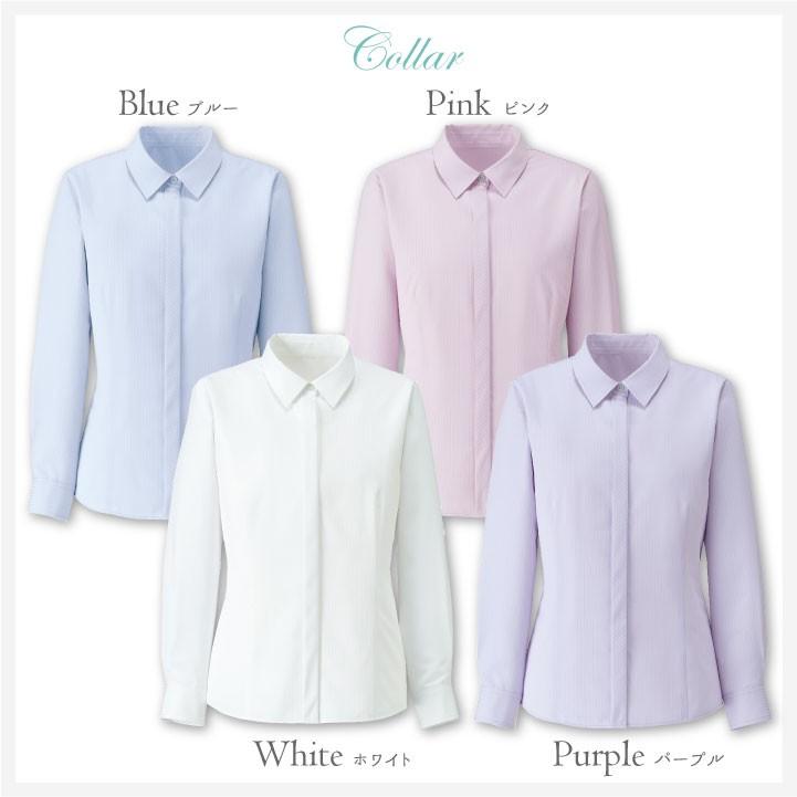 ブラウス シャツ 長袖 シャドーストライプ ボンマックス 事務服 制服 ユニフォーム フォーマル おしゃれ オフィス 長袖ブラウス BONMAX bm-rb4163 | ボンマックス（ユニフォーム） | 09