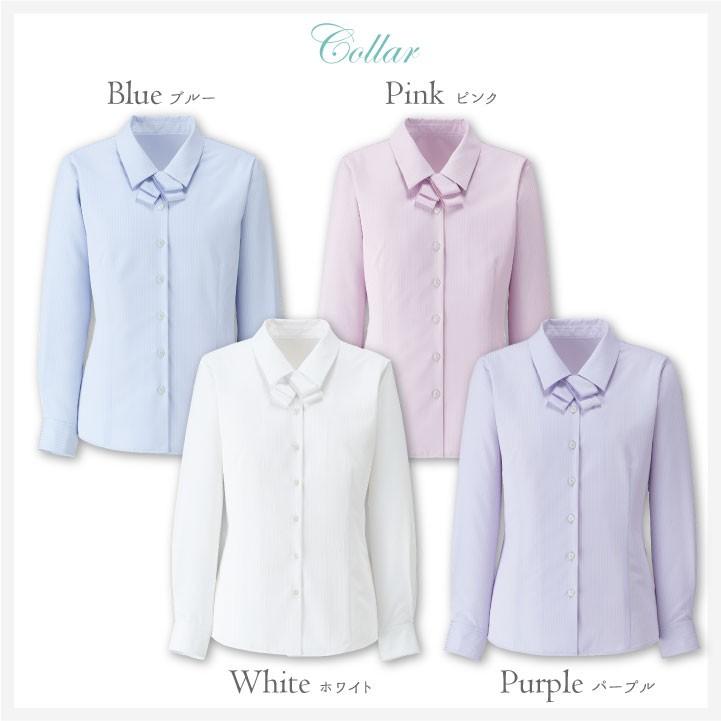 ブラウス シャツ 長袖 リボン シャドーストライプ ボンマックス 事務服 制服 ユニフォーム フォーマル おしゃれ オフィス 長袖ブラウス BONMAX bm-rb4164 | ボンマックス（ユニフォーム） | 09