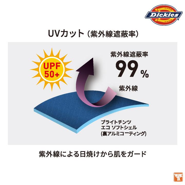 ディッキーズ 空調作業服 半袖ブルゾン Dickies 春夏 メンズ レディース UVカット ニアサイドファン 遮熱 仕事服 おしゃれ 空調ウェア 涼しい cc-d220-t |  | 08