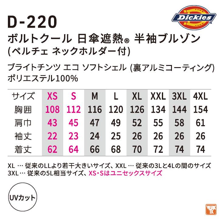 ディッキーズ 空調作業服 半袖ブルゾン Dickies 春夏 メンズ レディース UVカット ニアサイドファン 遮熱 仕事服 おしゃれ 空調ウェア 涼しい cc-d220-t |  | 09