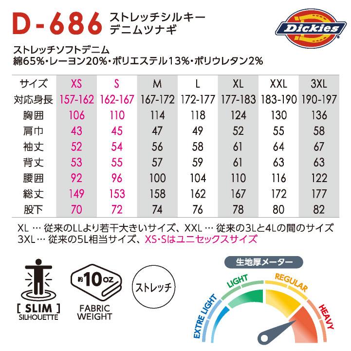 ディッキーズ ストレッチ デニム つなぎ 長袖 オーバーオール ツナギ