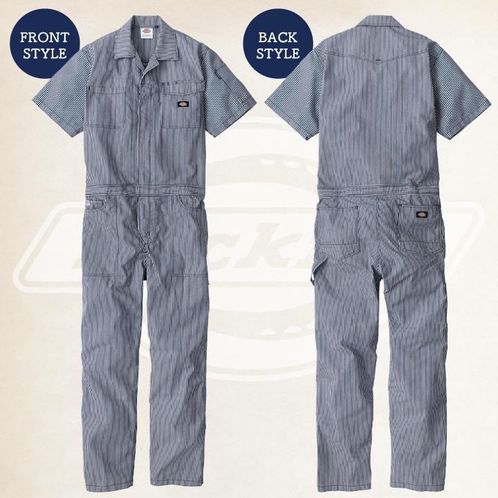 ディッキーズ つなぎ 半袖 ストレッチ ツナギ 春夏 薄手 ストライプ ガーデニング おしゃれ メンズ レディース 大きいサイズ Dickies コーコス cc-d7102 | Dickies | 05