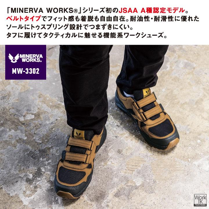 コーコス ミネルヴァワークス 安全靴 JSAA-A種合格品 耐滑 耐油 樹脂先芯 マジック式 作業靴 マジックテープ セーフティーシューズ スニーカー cc-mw3302 |  | 01