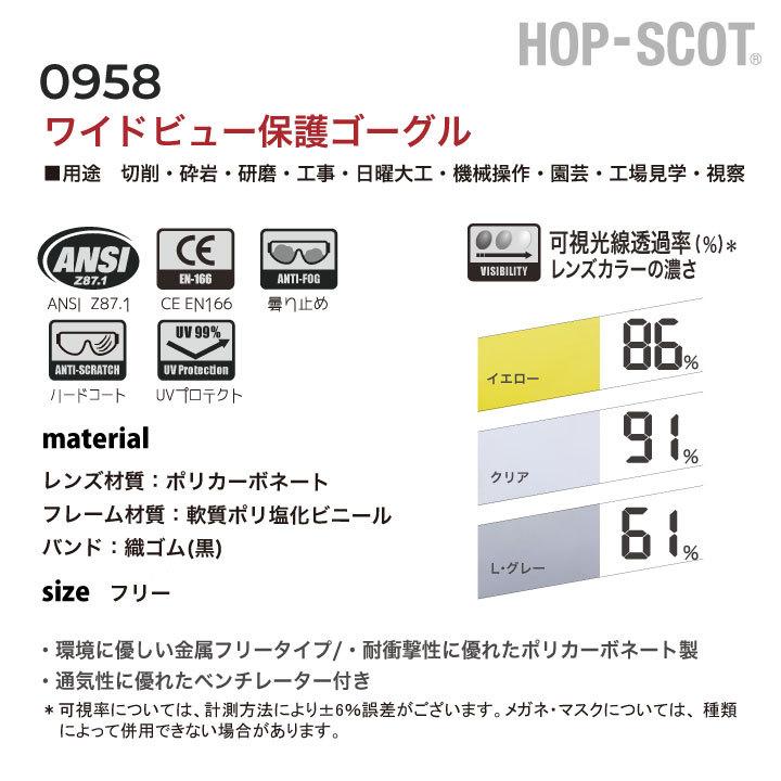保護ゴーグル ワイドレンズ 保護メガネ UVカット 曇りにくい 工事現場 大工 作業用 HOP-SCOT chusan cs-0958 |  | 03