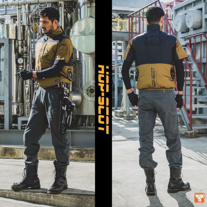 【未使用】空調作業服 ベスト WZ HOP SCOT ファン＆バッテリーセット HOP-SCOT 空調作業服 半袖ジャケット ファン・バッテリー フル
