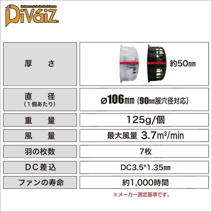 LEDハイパワーファン スケルトンカラー 3色点灯LED Divaiz 一体型 ファンのみ chusan 春夏 パーツ cs-9932 | ブランド登録なし | 04