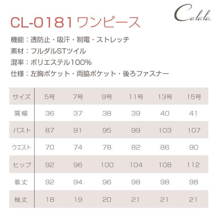 Calala キャララ CL-0181 ワンピース 制服 ユニフォーム 医療 エステ 介護 事務 受付 チトセ 半袖 ct-cl0181 | ブランド登録なし | 07