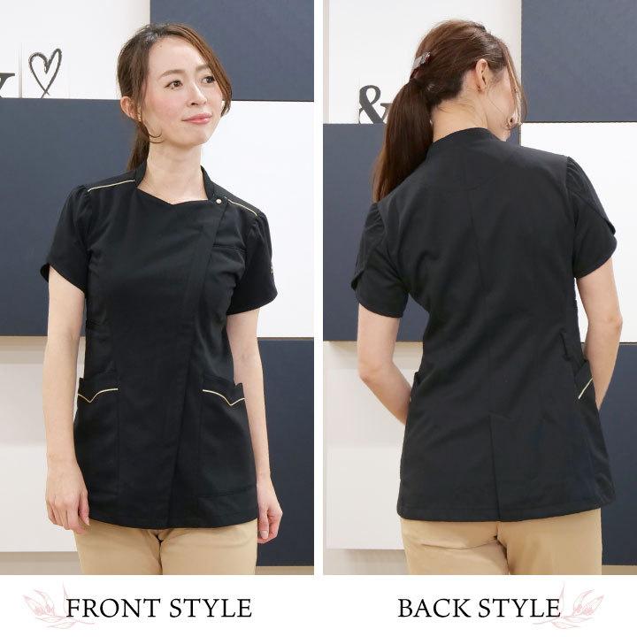 ミッシェルクラン レディースジャケット ストレッチ 透け防止 制電機能 クリニック サロン 病院 ジャケット MICHEL KLEIN 半袖 (即日出荷) ct-mk0040 | チトセ | 04