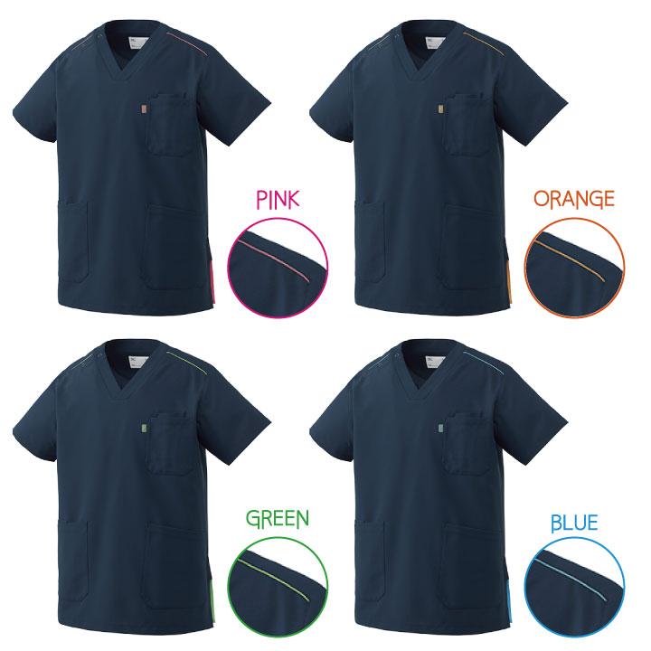 ミズノ スクラブ MIZUNO おしゃれ 半袖 チームスクラブ 白衣 男性 女性 兼用 制菌 工業洗濯対応 制電 透防止 ポケット スリット チトセ ネコポス ct-mz0230 | MIZUNO | 07