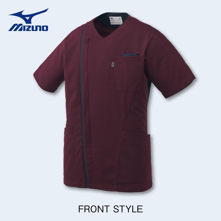 ミズノ ファスナースクラブ メンズ MIZUNO 前開き仕様 透け防止 ストレッチ 白衣 病院 看護師 整骨院 整体師 介護士 男性 スクラブ 半袖 ct-mz0239 | MIZUNO | 07