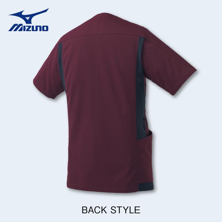 ミズノ ファスナースクラブ メンズ MIZUNO 前開き仕様 透け防止 ストレッチ 白衣 病院 看護師 整骨院 整体師 介護士 男性 スクラブ 半袖 ct-mz0239 | MIZUNO | 08
