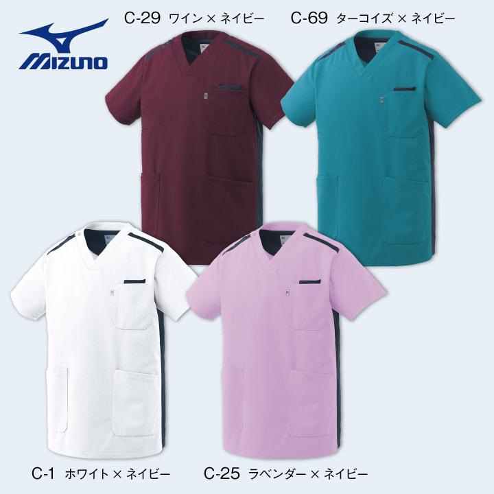 ミズノ スクラブ MIZUNO 透け防止 ストレッチ 白衣 医療用 病院 看護師 ナース 整骨院 整体師 リハビリ 介護士 男性 女性 ユニセックス 半袖 ct-mz0240 爆買 | チトセ | 05