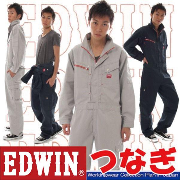 長袖つなぎ ツナギ EDWINつなぎ エドウィン オールインワン EDWIN ミニヘリンボン シャドーストライプつなぎ 続服 ツヅキ 春夏 秋冬 edwin-81002 | ブランド登録なし