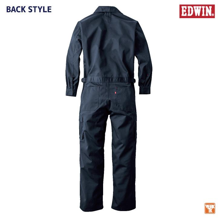 長袖つなぎ ツナギ EDWIN エドウインオールインワン EDWINミニヘリンボン シャドーストライプつなぎ 続服 ツヅキ 春夏 秋冬 エドウィン edwin-81002-b | ブランド登録なし | 07