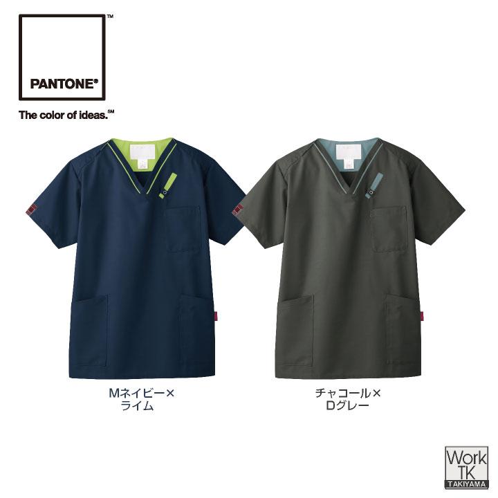 スクラブ PANTONE FOLK 白衣 かわいい おしゃれ フォーク 半袖 メンズ レディース ネコポス fo-7042sc | ブランド登録なし | 08