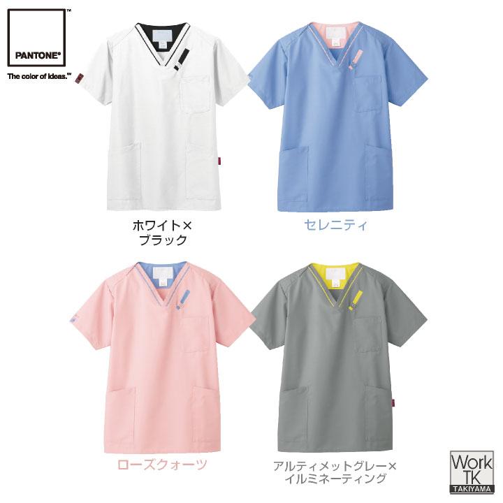 スクラブ PANTONE FOLK 白衣 かわいい おしゃれ フォーク 半袖 メンズ レディース ネコポス fo-7042sc | ブランド登録なし | 09