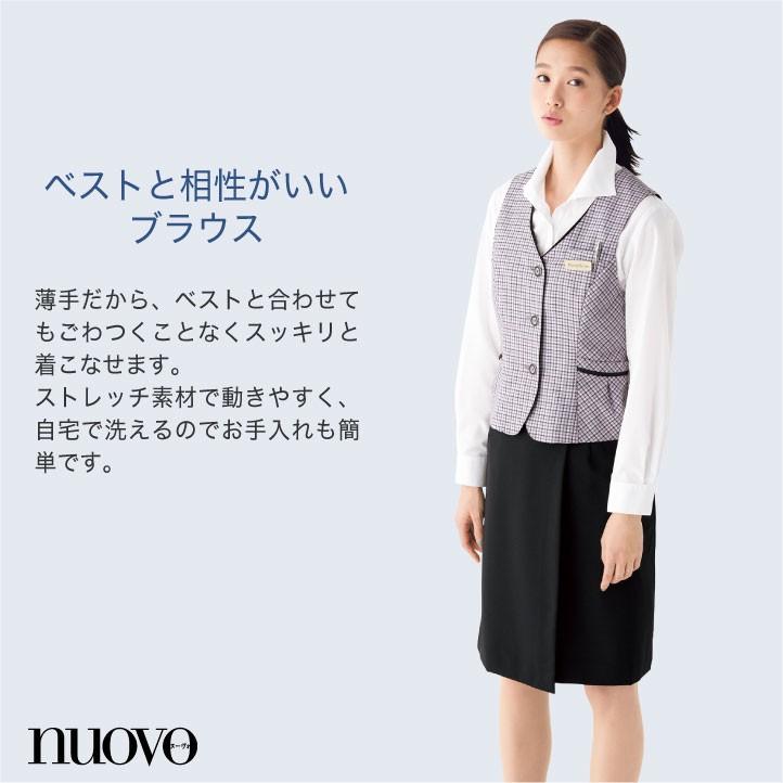 長袖ブラウス レディース イタリアンカラー 事務服 シャツ スーツ nouvo ヌーヴォ フォーク オフィスウェア フォーマルウェア 制服 fo-fb75529 | ブランド登録なし | 04