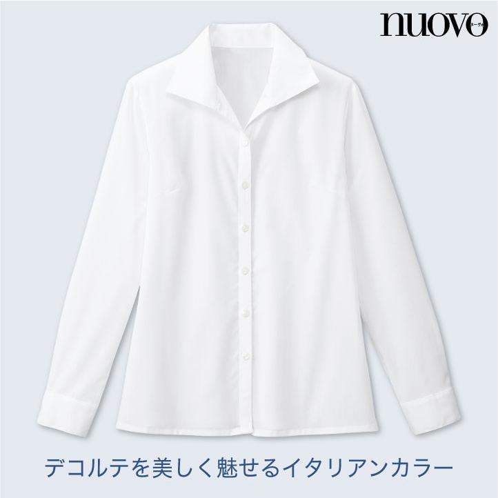 長袖ブラウス レディース イタリアンカラー 事務服 シャツ スーツ nouvo ヌーヴォ フォーク オフィスウェア フォーマルウェア 制服 fo-fb75529 | ブランド登録なし | 05