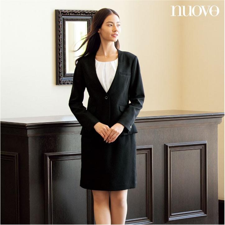 ノーカラーブラウス フロントタック 白無地 長袖 レディース 事務服 ヌーヴォ フォーク オフィスウェア 企業受付 フォーマルウェア 長袖ブラウス fo-fb75590 | FOLK | 03