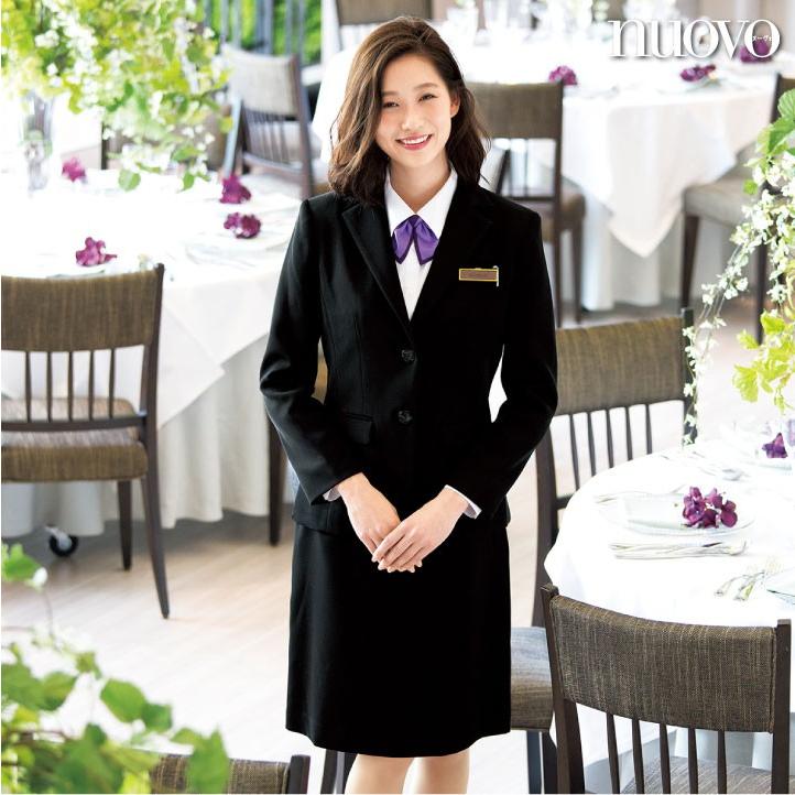 Aラインスカート レディース ウエストゴム ひざ丈 制服 事務服 スーツ