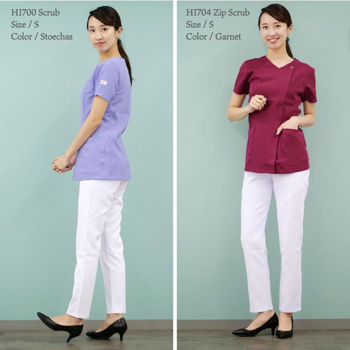 スリムストレートパンツ ワコール Wacoal スクラブパンツ FOLK 白衣