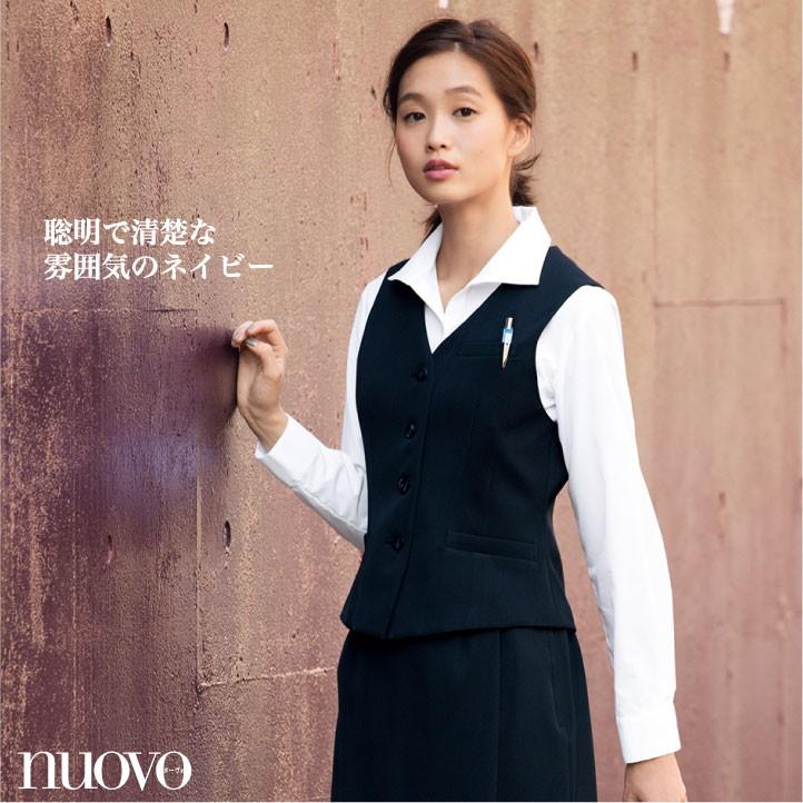 ベスト レディース シンプルシルエット 事務服 ジレ スーツ nouvo ヌーヴォ フォーク オフィスウェア 受付 フォーマルウェア 制服 fo-sv3005 | ブランド登録なし | 03