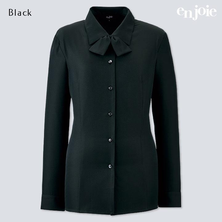 レディース 長袖シャツ ブラウス ワイシャツ オフィス OL 事務服 制服 5号 7号 9号 11号 13号 15号 白 黒 紺 ホワイト ブラック ネイビー ジョア jo-01250 | ジョア | 07
