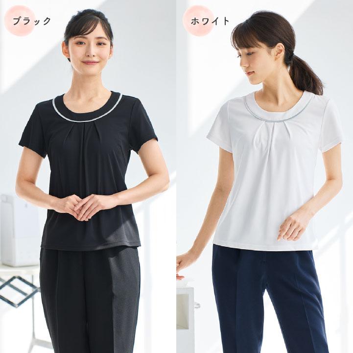 アンジョア 半袖カットソー 春夏 レディース 軽量 透けにくい ストレッチ 仕事服 オフィス 事務 おしゃれ enjoie (ネコポス) jo-06155 |  | 07