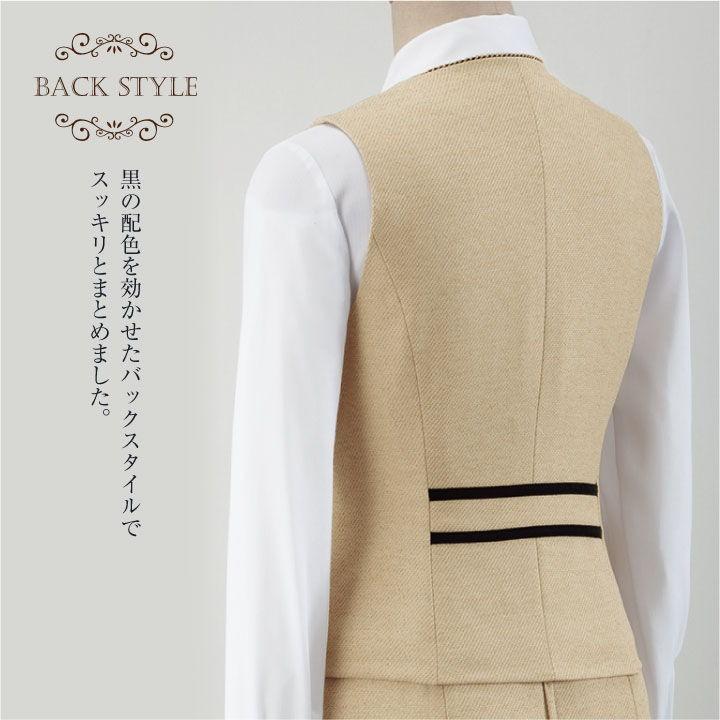 ベスト レディース アンジョア ベージュ 事務服 制服 ジレ 仕事服 受付 接客業 ホテル 美術館 enjoie jo-11520-b | ジョア | 05